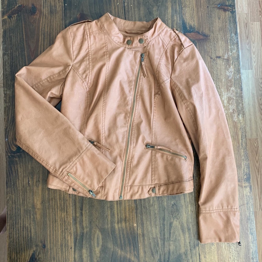 Tan leather jacket